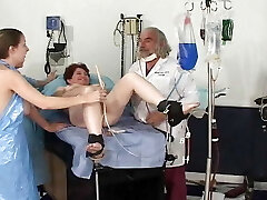 Four sexy ladies getting pleased in the therapists room