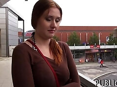 Breasty Eurobabe nailed by pervert boy for a piece of currency