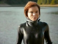 Rubber scuba chick with rubber boots