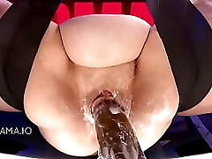 Bbw GODMAMA Massages Enormous Cocks With Her Squirting Fat Pussy