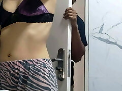 My stepfather enters the bathroom and fucks me