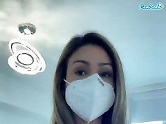 Camsoda - Hot nurse Katana Kombat rubs her poon in scrubs