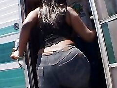 Horny young ebony babes get smashed in a diner