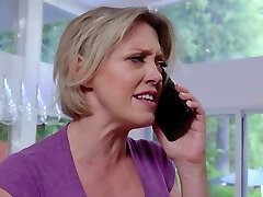 Busty mature Dee Williams enjoys riding a large black trouser snake