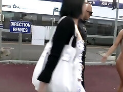 She Peels Off At The Station Passerby Cant Resist And Smashes His Ass