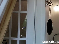 My scorching girlfriend cleaning her shaved pussy, titties and entire body