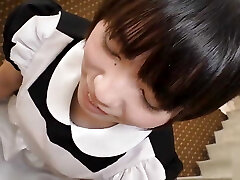 Black-haired Japanese beauty in maid costume play, blow job and internal ejaculation after cum, uncensored. 2