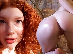 Super-hot German Ginger Teen Squirtet in the Woods!