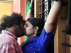 Kerala half saree Bdsm palm on window and hot romance with vulva and ass lick romance, Mallu hot sex by Vaishnavy and Sharun Raj