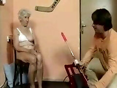 Old Granny nailed by machine
