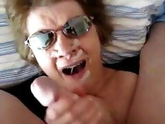 Ugly woman over excited to get facial approach 