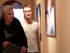 Young Boy Seduce German Mature Bi jenny to Shag at Work