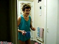 Highly old skinny granny 