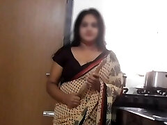 Indian Stepmom Disha Kitchen Striptease & Plumbed by Stepson