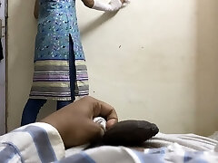 Flashing dick on Indian maid to fuck ( chudai ) in hindi