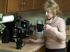 Granny big boobs high high-heeled slippers