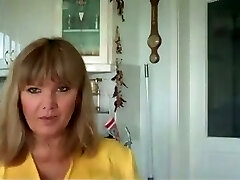Mature light-haired housewife flashing her hairy old pussy on cam