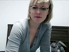 Hot Mature Blonde with Glasses and Short Hair Helping Dudes Real Cutie
