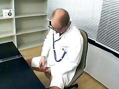 Sick patient and horny doctor giving a horny German nurse some molten cum