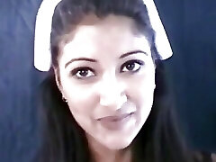 Indian nurse plays with her friend and then a stud joins