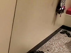 Pink haired filthy nymphs performs steamy masturbation in front mirror