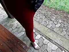 Spanking sheath in the barbecue hut
