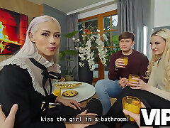 Cuckold beau stays aside and watches his girlfriend fuck in ffm