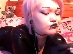 Smoking goth girl