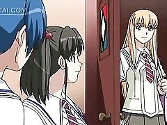 Hentai blonde beauty sucking sausage in public