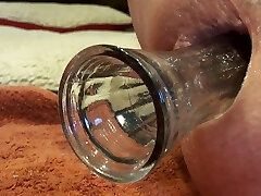 Close up assfucking insertion gape toy dildo butt plug