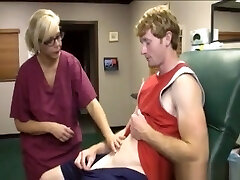 Milf Nurse Cumcovered While Giving A Handjob