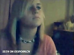 Cute blonde on web cam