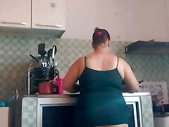 I was washing the dishes and it was super-steamy