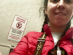 Risky masturbation and urinating in the airplane toilet