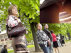 Divine mature upskirt porn introduce plump butt