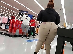 Bbw Walmart employee big booty wedgie witness thru