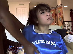 Asian teen May Lee Takes Two Big Black Pricks
