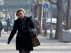 candid high high-heeled slippers nylon pantyhose mature womans