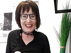 Julies intense ejaculation in showroom