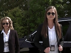 FBI agent Tina Kay and her sexy partner enjoy crazy ass-to-hatch hook-up