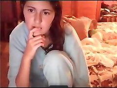 Cute spoiled white bitch on cam pleasing herself