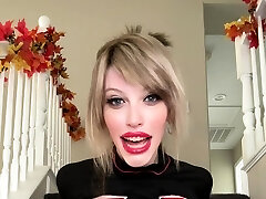 Feminine blonde tranny with big tits suck cock and analed