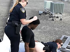 Busty cops take voyeurism tom for sex