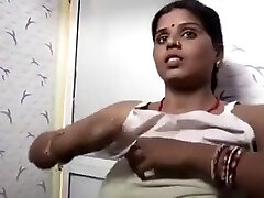 Desi crazy housewife bathing with devar