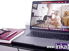 Huge boobed MILF offers herself as a birthday present to her young neighbor with big trunk