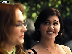 Transgender lady plays with female lady in 69 position