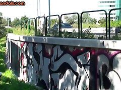 Public bitch drilled in stoya analm b4 she gets fucked outdoor