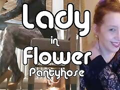 MistressOnline in flower pantyhose
