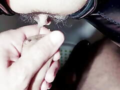 Latex MILF Fucked on the Swing Chairs - Cum on Latex
