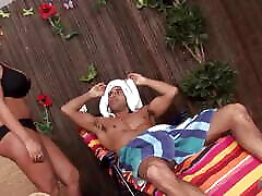 The busty brunette is a sexy milf with amazing big boos and she is getting hammered nayara gaby brasileira hard